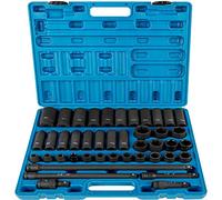 VEVOR Impact Socket Set 1/2 Inches 43 Piece Impact Sockets, Standard Socket Assortment, 1/2 Inches Drive Socket Set 6-Point Sockets Metric 9-30mm (Standard/Deep)