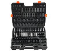 VEVOR Impact Socket Set 3/8" & 1/2" Drive, 130 Piece SAE & Metric Socket Set, 6 Point Cr-Mo Alloy Steel for Auto Repair, Easy-to-Read Size Markings, Rugged Construction, Includes Storage Case