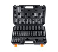 VEVOR 1/2" Drive Deep Impact Socket Set, 34pcs Socket Set Metric （8-36mm） 6 Point Cr-MO Alloy Steel for Auto Repair, Rugged Construction, Includes Heavy Duty Storage Case