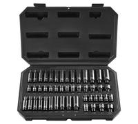 VEVOR 1/4" Drive Impact Socket Set, 48 Piece Deep & Shallow Socket Set SAE 3/16"-9/16" and Metric 4-15mm, 6 Point Cr-Mo Alloy Steel for Auto Repair, Easy-to-Read Size Markings, Storage Case