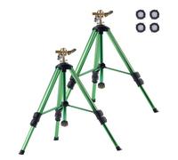VEVOR Impact Sprinkler on Tripod Base, 2 Packs, Heavy Duty Tripod Sprinklers with Brass Head & G3/4" Connector, 360 Degree Large Area Irrigation Sprinkler, Adjustable Heights Sprinkler for Yard