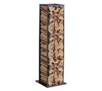 VEVOR Indoor Firewood Rack, 1 ft x 1 ft x 43.3 in Log Stacker Holder, Holds up to 100 lbs, Tall Wood Storage Stand, Powder-Coated Steel Firewood Holder, Heavy Duty Wood Pile Rack for Fireplace