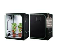 VEVOR Indoor Grow Tent Kit, 150 x 150 x 200cm, Indoor Plant Tent with Full Spectrum LED Grow Light & Ventilation System, 600D High Reflective Mylar, G