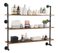 VEVOR Industrial Pipe Shelf 3 Tier 48x9.84in Wall-Mount for Kitchen Bedroom
