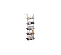 VEVOR Industrial Square Pipe Shelf, 5 Tier 17.3x11.8in, Wall-Mount Floating Rustic Wood Shelves Bracket Display Bookshelf,Storage Rack Sundries Holder