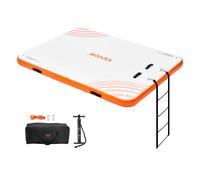 VEVOR Inflatable Floating Dock 8 x 6FT Inflatable Dock Platform Non-Slip Water Floating Dock Mat with Detachable Ladder & Portable Carrying Bag Flo