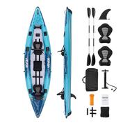 VEVOR Inflatable Kayak, 2-Person Inflatable Recreational Kayak 700LBS Capacity, Leak & Puncture-Resistant with Padded Seat, PVC Drop-Stitch Floor, 2 Paddles, Hand Pump & Carry Bag for Fishing Camping
