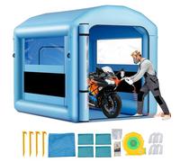 VEVOR Inflatable Paint Booth Spray Booth 3 x 2.5 x 2.5 m, Paint Cabin Tent with 550 W Blower & Air Filter System, Round Roof, 210D Oxford Fabric, Spray Painting for Metal Parts of Car