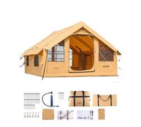 VEVOR Inflatable Tents for Camping,Easy Setup Inflatable Camping Tents with Hand Pump, 300D Oxford 4 Season Glamping Tent with Stove Jack, Storage Bag Included for Easy Taking