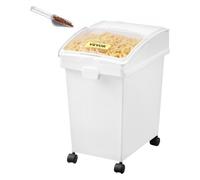 VEVOR Ingredient Bin, 20.8 L Capacity Ingredient Storage Bin, PP Material Flour Bins On Wheels, White Shelf Ingredient Bin with Scoop and Sliding Lid,