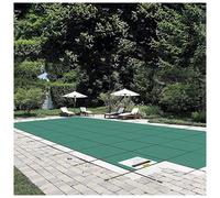 VEVOR Inground Pool Safety Cover 20x40 ft Rectangle with 4x8ft Center End Step Winter Pool Covers Green Mesh Triple Stitched f