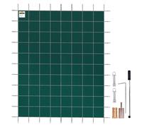 VEVOR Inground Pool Safety Cover, 20 ft x 42 ft Rectangular Winter Pool Cover, Triple Stitched, High Strength Mesh PP Material with Good Rain Permeability, Installation Hardware Included, Green