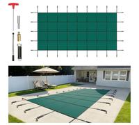 VEVOR Inground Pool Safety Cover, 20 ft x 42 ft Rectangular Winter Pool Cover, Triple Stitched, High Strength Mesh PP Material with Good Rain Permeability, Installation Hardware Included, Green