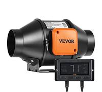 VEVOR Inline Duct Fan, 102mm 129.7 CFM Quiet EC-motor Ventilation Exhaust Fan, with Temperature Humidity Controller for Cooling Booster, Grow Tents, Hydroponics