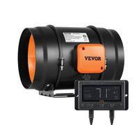 VEVOR Inline Duct Fan, 203.2mm 506.2 CFM with Temperature Humidity Controller, Quiet EC-Motor Ventilation Exhaust Fan for Cooling Booster, Grow Tents, Hydroponics