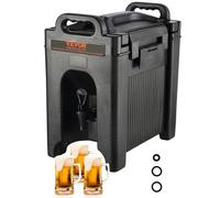 VEVOR Insulated Beverage Dispenser, 2.5 Gallon, Food-grade LDPE Hot and Cold Beverage Server, Thermal Drink Dispenser Cooler with 0.9 in PU Layer Two-Stage Faucet Handle, for Restaurant Drink Shop