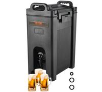 VEVOR Insulated Beverage Dispenser, 5 Gallon, Food-grade LDPE Hot and Cold Beverage Server, Thermal Drink Dispenser Cooler with 0.9 in PU Layer Two-S