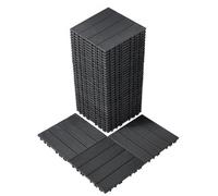 VEVOR Interlocking Deck Tiles, 36 Pack,12"x12" 36 sq. ft Plastic Waterproof Outdoor Flooring All Weather Use, Patio Floor Decking Covering Tiles for Porch Poolside Balcony Backyard, Dark Grey