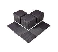 VEVOR Interlocking Deck Tiles, 54 Pack,12"x12" 54 sq. ft Plastic Waterproof Outdoor Flooring All Weather Use, Patio Floor Decking Covering Tiles for Porch Poolside Balcony Backyard, Dark Brown