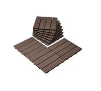 VEVOR Interlocking Deck Tiles Plastic Wood, 27 Pack,12"x12" 27 sq. ft Waterproof Outdoor Flooring All Weather Use, Patio Floor Decking Covering Tiles