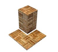 VEVOR Interlocking Deck Tiles Solid Wood, 27 Pack,12"x12" Waterproof Camphor Pine Wood Flooring All Weather Use, Patio Floor Decking Covering Tiles for Porch Poolside Balcony Backyard, (Wooden)