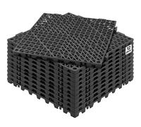 VEVOR Modular Interlocking Cushion, 12 Pack 30 x 30 cm Splicing Drainage Mats, Soft PVC Interlocking Drainage Floor Tiles, Non-Slip Drainage Holes for Restroom, Kitchen, Pool, Wet Areas, Black
