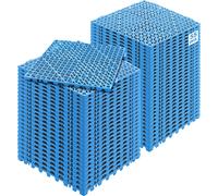 VEVOR Modular Interlocking Cushion, 55 Pack 30 x 30 cm Splicing Drainage Mats, Soft PVC Interlocking Drainage Floor Tiles, Non-Slip Drainage Holes for Restroom, Bathroom, Kitchen, Pool, Wet Area, Blue