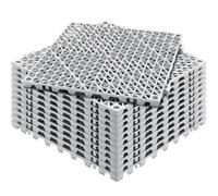 VEVOR Modular Interlocking Cushion, 12 Pack 30 x 30 cm Splicing Drainage Mats, Soft PVC Interlocking Drainage Floor Tiles, Non-Slip Drainage Holes for Restroom, Bathroom, Kitchen, Pool, Wet Area, Gray