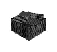 VEVOR Interlocking Drainage Mat, 12” x 12” Modular Interlocking Cushion, 12 Pcs Splicing Drainage Mats, Non-Slip Black PP Drainage Floor Tile and Shower Mat, for Garage, Garden, Kitchen & Outdoor