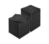 VEVOR Interlocking Drainage Mat, 12” x 12” Modular Interlocking Cushion, 50 Pcs Splicing Drainage Mats, Non-Slip Black PP Drainage Floor Tile and Shower Mat, for Garage, Garden, Kitchen & Outdoor