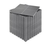 VEVOR Interlocking Drainage Mat, 15.7” x 15.7” Modular Interlocking Cushion, 24 Pcs Splicing Drainage Mats, Non-Slip Gray PP Drainage Floor Tile and Shower Mat, for Garage, Garden, Kitchen & Outdoor