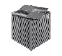 VEVOR Interlocking Drainage Mat, 15.7” x 15.7” Modular Interlocking Cushion, 24 Pcs Splicing Drainage Mats, Non-Slip Gray PP Drainage Floor Tile and S