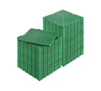 VEVOR Interlocking Drainage Mat, 50 Pcs Modular Interlocking Cushion, 12” x 12” Splicing Drainage Mats, Non-Slip Green PP Drainage Floor Tile and Shower Mat, for Garage, Garden, Kitchen & Outdoor
