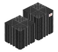 VEVOR Interlocking Drainage Mats, 12" x 12", Modular Garage Flooring Tiles, Non-Slip PP Drainage Floor Tiles, Self-Draining, Easy Installation, for Bathroom, Kitchen, Pool & Outdoor, Black, 55 Pack