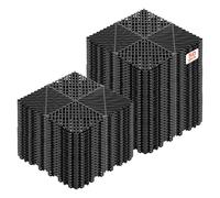 VEVOR Interlocking Drainage Mats, 12" x 12", Modular Garage Flooring Tiles, Non-Slip PP Drainage Floor Tiles, Self-Draining, Easy Installation, for Bathroom, Kitchen, Pool & Outdoor, Black, 50 Pack
