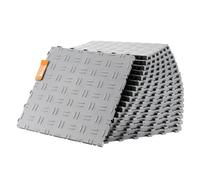 VEVOR Interlocking Floor Covering Tiles, 12 x 12 x 0.53 inch, 25 Pack, Non-Slip Double-Sided Texture, for Garages, Basements, Repair Shops, Silver