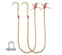 Vevor J Hook Chain, 2Pcs 5/16" X 6' G80 15" Long Shank J Hook Tow Chain With Hook,for Wrecker Recovery Trailer Towing