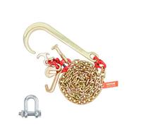 VEVOR J Hook Chain, 5/16" x 6' G80 15" Long Shank J Hook Tow Chain with RTJ Cluster Hook & Grab Hook, 5400 lbs Safe Working Load, Heavy Duty Transport