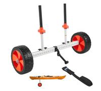 VEVOR Kayak Cart, 104 kg Load Capacity, Canoe Cart Dolly with 25.4 cm Solid PU Tires & Kickstand, Assembles & Disassembles Within Seconds, Paddle Boar