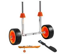 VEVOR Kayak Cart, 113.4 kg Load Capacity, Canoe Cart Dolly with 19.1 cm Solid Rubber Tires & Kickstand, Assembles & Disassembles Within Seconds, Paddle Board Trolley for Kayaks, Canoes, Paddleboards