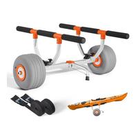 VEVOR Kayak Cart, 158.8 kg Load Capacity, Kayak Trolley with 30.5 cm Inflatable PU Tires & 2 Straps, Assembles & Disassembles Within Seconds, Paddle Board Trolley for Carrying Kayaks and Canoes
