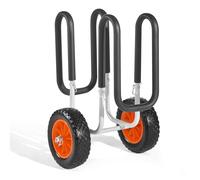 VEVOR Kayak Cart, 68.0 kg Load Capacity, Stand Up Paddle Board Trolley with 25.4 cm Solid Rubber Tires & Kickstands, Paddle Board Carrier with Ratchet Strap for Paddleboard & Surfboard Transport