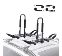 VEVOR Kayak Roof Rack 1 Pair J-Bar, Soft Roof Rack, Top Mount Tie Down, Carrier for Kayak, Surf Board, Canoe, SUP, Ski Board, Mount on Car, SUV, Truck, 2 Kayaks