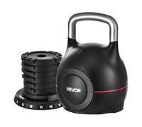 VEVOR Kettlebell, Adjustable Kettlebell with 7 Weight Levels (5, 11.5, 18, 24.5, 31, 37.5, 44 lbs), Die-Cast Aluminum and ABS Material, for Grip Strength Training, Full-body Workout & Cross-Training