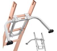VEVOR KH-WD02, Heavy Duty Steel Hook, Stabilizer with Wing Span/Wall Extension Accessory, Stable Ladder Standoff Arms for Roof Gutter with Anti-Slip Rubber Feet, Matte Silver, A