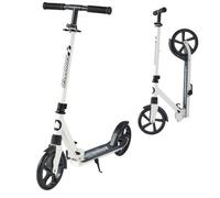 VEVOR Kick Scooter for Kids Ages 8+, Teens & Adults, 2-Wheel Toddler Scooter with Adjustable Height Handlebar, Wide Anti-Slip Deck, Foldable Lightweight for Boys & Girls up to 220 lbs, White + Black