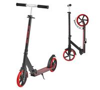 VEVOR Kick Scooter for Kids Ages 8+, Teens & Adults, 2-Wheel Toddler Scooter with Adjustable Height Handlebar, Wide Anti-Slip Deck, Foldable Lightweight for Boys & Girls up to 220 lbs, Black + Red