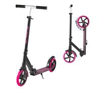 VEVOR Kick Scooter for Kids Ages 8+, Teens & Adults, 2-Wheel Toddler Scooter with Adjustable Height Handlebar, Wide Anti-Slip Deck, Foldable Lightweight Frame for Boys & Girls up to 220 lbs, Pink