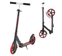 VEVOR Kick Scooter for Kids Ages 8+, Teens & Adults, 2-Wheel Toddler Scooter with Adjustable Height Handlebar, Wide Anti-Slip Deck, Foldable Lightweight for Boys & Girls up to 220 lbs, Black + Red