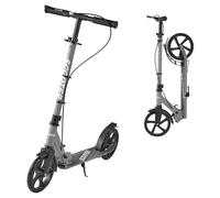 VEVOR Kick Scooter for Kids Ages 8+, Teens & Adults, 2-Wheel Toddler Scooter with Adjustable Height Handlebar, Wide Anti-Slip Deck, Foldable Lightweight Frame for Boys & Girls up to 220 lbs, Gray